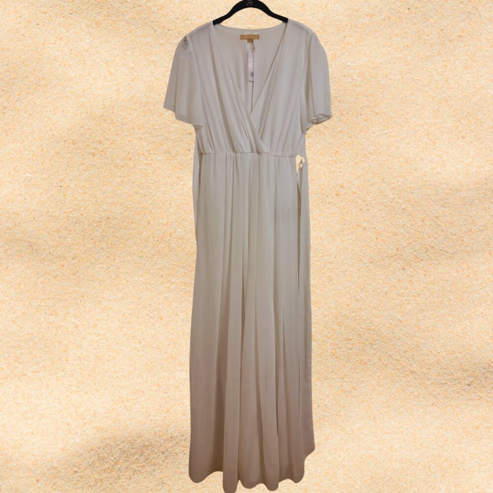 Baltic Born Ricarica White Short Sleeve Maxi Dress NWT Size L